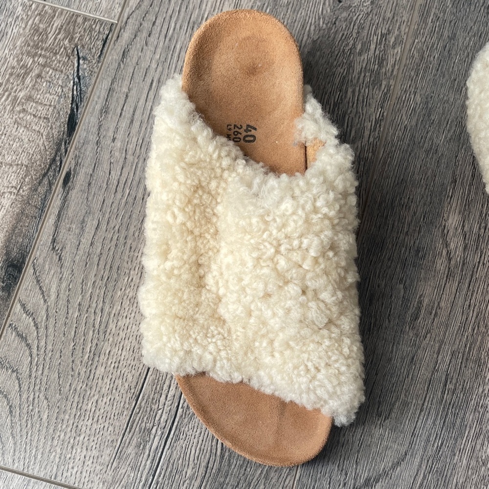 Papillio Cream Shearling Slippers - Picture 9 of 9